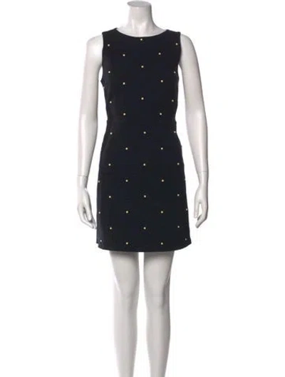 Pre-owned Tibi Crew Neck Mini Dress In Black