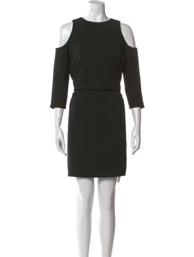 Pre-owned Tibi Crew Neck Mini Dress In Black