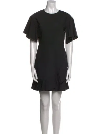 Pre-owned Tibi Crew Neck Mini Dress In Black