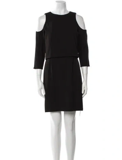 Pre-owned Tibi Crew Neck Mini Dress In Black