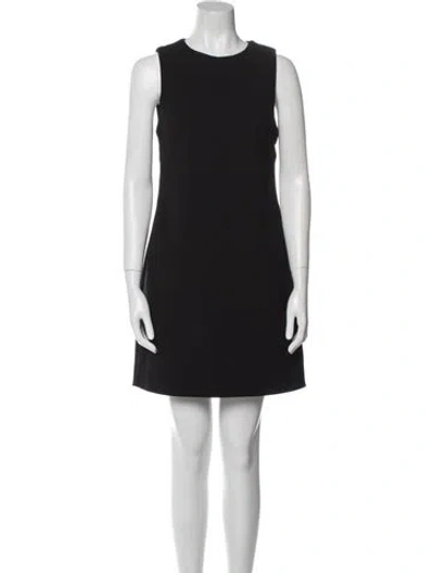 Pre-owned Tibi Crew Neck Mini Dress In Black