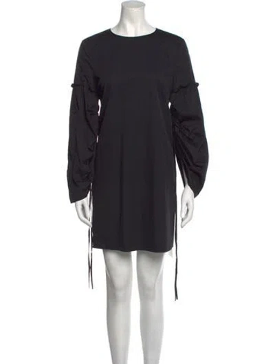 Pre-owned Tibi Crew Neck Mini Dress In Black