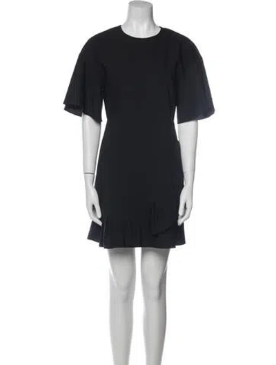 Pre-owned Tibi Crew Neck Mini Dress In Black