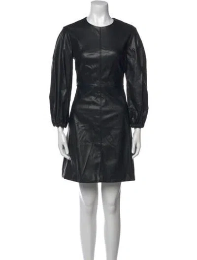 Pre-owned Tibi Crew Neck Mini Dress In Black