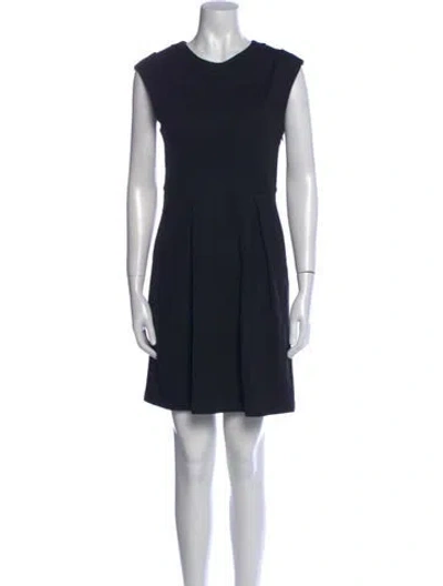 Pre-owned Tibi Crew Neck Mini Dress In Black