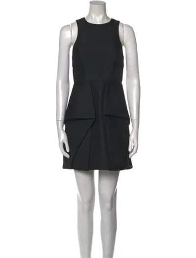 Pre-owned Tibi Crew Neck Mini Dress In Black