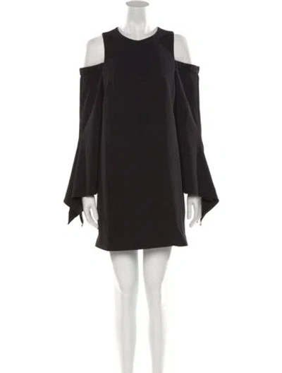 Pre-owned Tibi Crew Neck Mini Dress In Black