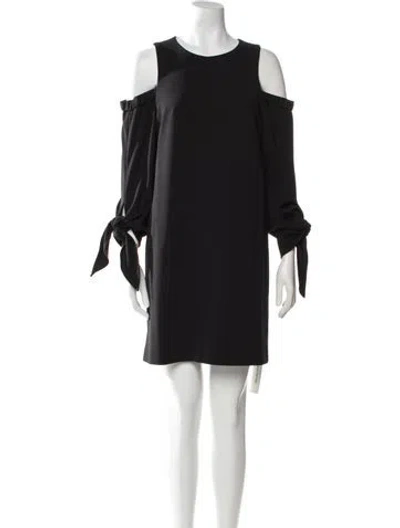 Pre-owned Tibi Crew Neck Mini Dress In Black