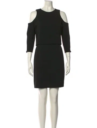 Pre-owned Tibi Crew Neck Mini Dress In Black