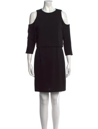 Pre-owned Tibi Crew Neck Mini Dress In Black