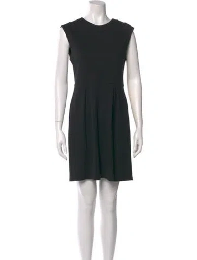Pre-owned Tibi Crew Neck Mini Dress In Black