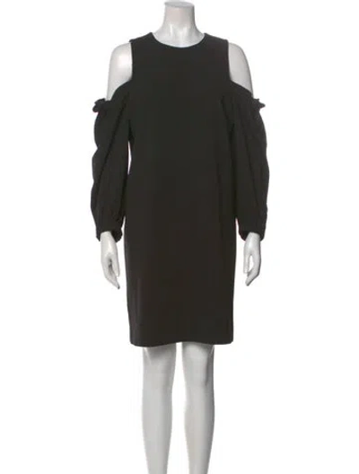 Pre-owned Tibi Crew Neck Mini Dress In Black