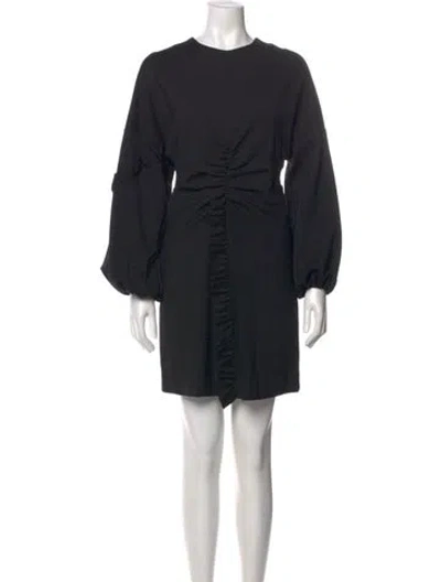 Pre-owned Tibi Crew Neck Mini Dress In Black