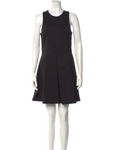 Pre-owned Tibi Crew Neck Mini Dress In Black