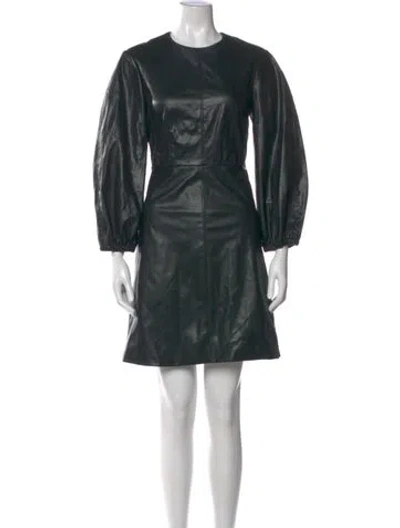 Pre-owned Tibi Crew Neck Mini Dress In Black