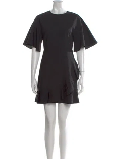 Pre-owned Tibi Crew Neck Mini Dress In Black