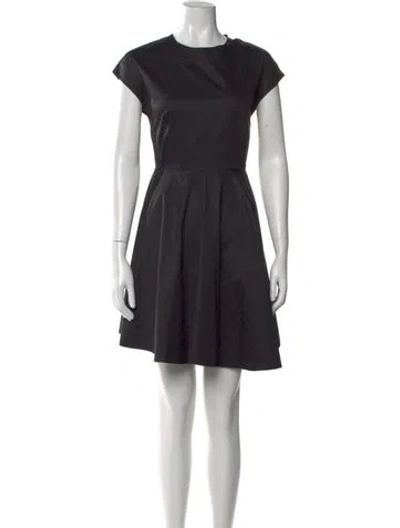 Pre-owned Tibi Crew Neck Mini Dress In Black