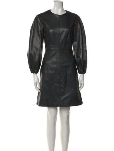 Pre-owned Tibi Crew Neck Mini Dress In Black