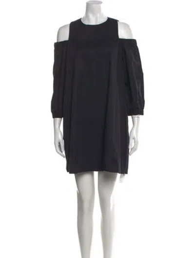 Pre-owned Tibi Crew Neck Mini Dress In Black