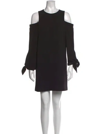 Pre-owned Tibi Crew Neck Mini Dress In Black