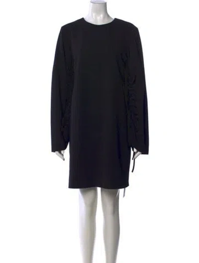 Pre-owned Tibi Crew Neck Mini Dress In Black