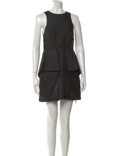Pre-owned Tibi Crew Neck Mini Dress In Black