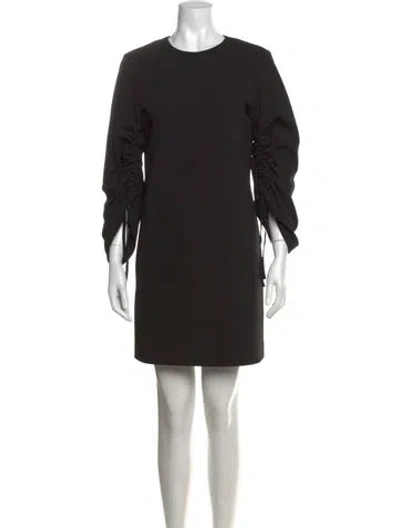 Pre-owned Tibi Crew Neck Mini Dress In Black