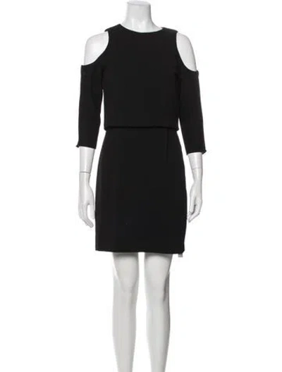 Pre-owned Tibi Crew Neck Mini Dress In Black