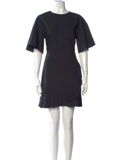 Pre-owned Tibi Crew Neck Mini Dress In Black