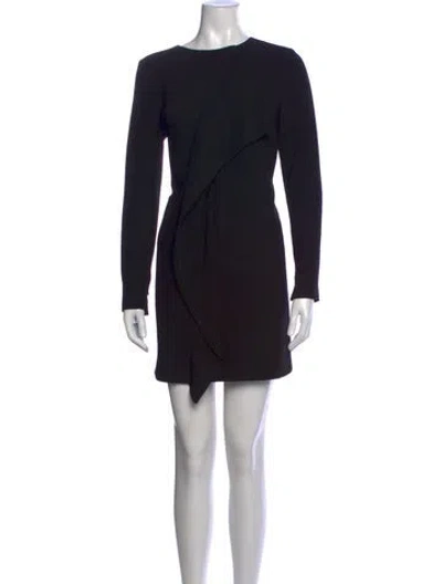 Pre-owned Tibi Crew Neck Mini Dress In Black