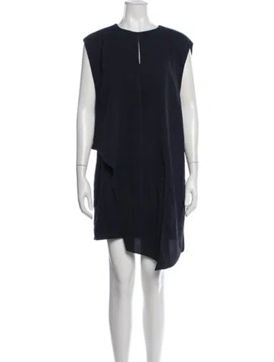 Pre-owned Tibi Crew Neck Mini Dress In Black