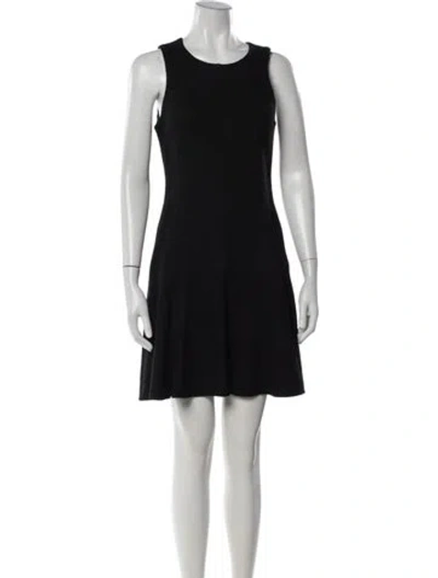 Pre-owned Tibi Crew Neck Mini Dress In Black