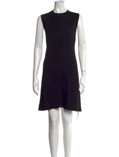 Pre-owned Tibi Crew Neck Mini Dress In Black