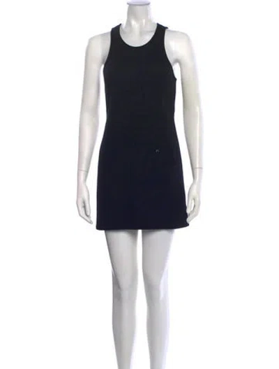 Pre-owned Tibi Crew Neck Mini Dress In Black