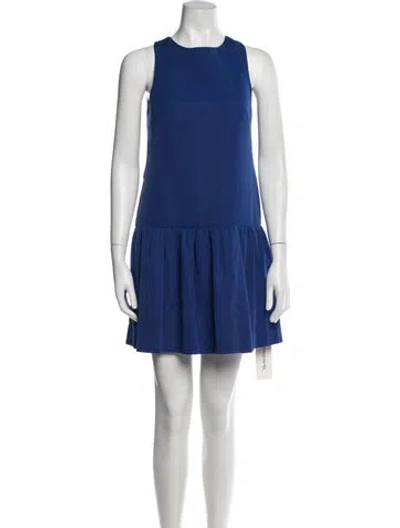 Pre-owned Tibi Crew Neck Mini Dress In Black