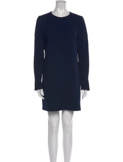 Pre-owned Tibi Crew Neck Mini Dress In Blue