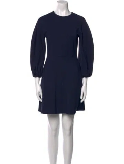Pre-owned Tibi Crew Neck Mini Dress In Blue