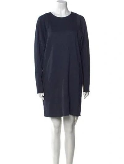 Pre-owned Tibi Crew Neck Mini Dress In Blue