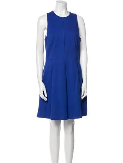 Pre-owned Tibi Crew Neck Mini Dress In Blue