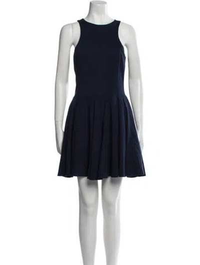 Pre-owned Tibi Crew Neck Mini Dress In Blue