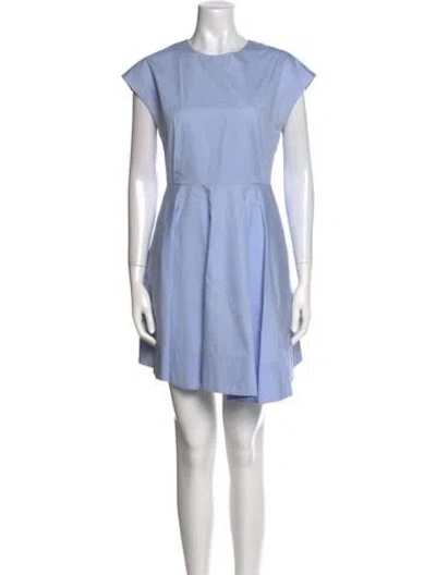 Pre-owned Tibi Crew Neck Mini Dress In Blue