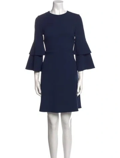 Pre-owned Tibi Crew Neck Mini Dress In Blue