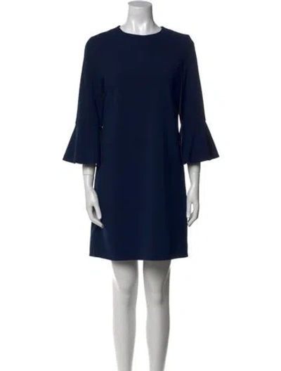 Pre-owned Tibi Crew Neck Mini Dress In Blue