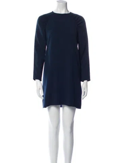 Pre-owned Tibi Crew Neck Mini Dress In Blue