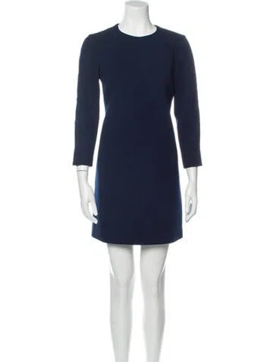 Pre-owned Tibi Crew Neck Mini Dress In Blue