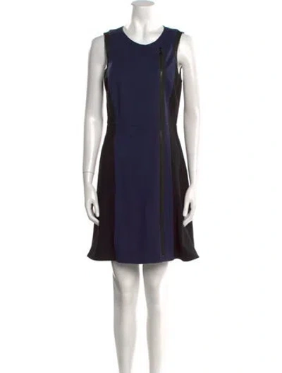 Pre-owned Tibi Crew Neck Mini Dress In Blue