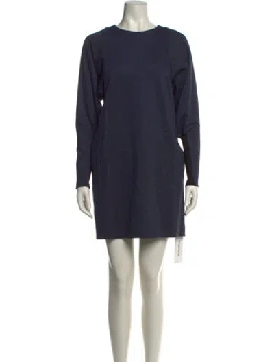 Pre-owned Tibi Crew Neck Mini Dress In Blue