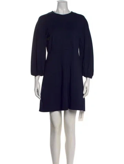 Pre-owned Tibi Crew Neck Mini Dress In Blue