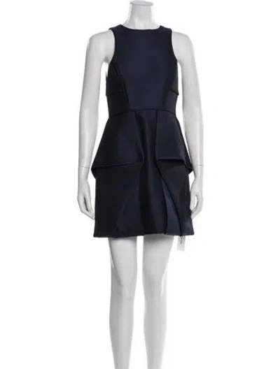 Pre-owned Tibi Crew Neck Mini Dress In Blue