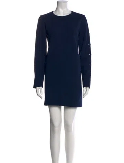 Pre-owned Tibi Crew Neck Mini Dress In Blue